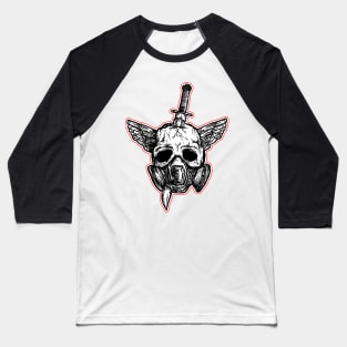 Pierced masked skull Baseball T-Shirt